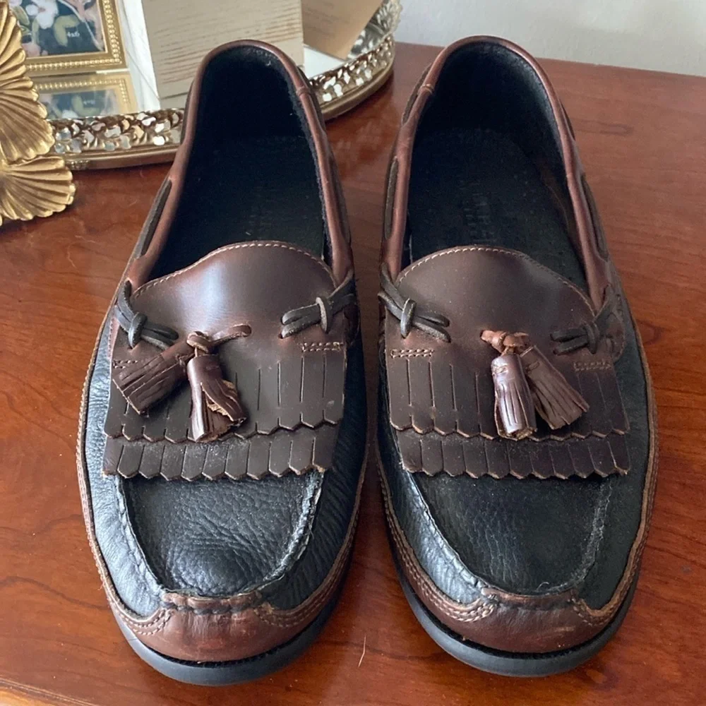 Sperry Top Sider Tassel Kilt Black Amaretto Size 13 Loafers